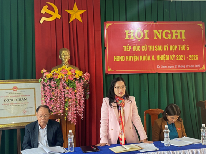 Hội nghị tiếp xúc cử tri xã Ea Nam sau kỳ họp thứ 5, HĐND huyện khóa X, nhiệm kỳ 2021 -2026